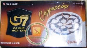 Trung Nguyen Coffee G7 Cappuccino Chocolate - быстрорастворимый вьетнамский шоколадный кофе капучино - 12 пакетиков в упаковке - 216 гр. Вьетнам.