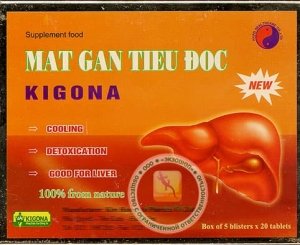 KIGONA - MAT GAN TIEU DOC - Препарат для лечения цирроза печени, восстановление функции печени при алкоголизме, лечение гепатита, крапивницы и др. - 100 капсул. Вьетнам