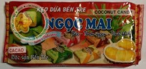 Конфеты Ngoc Mai - ириски с кокосовым молоком и натуральными какао бобами - 400 гр. 60 штук. Пр-во Вьетнам.